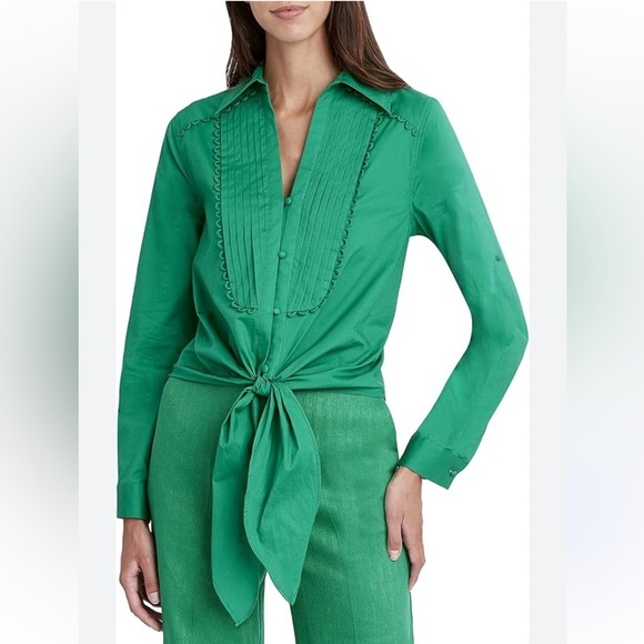 BCBGMaxAzria Tops - BCBGMaxAzria Vibrant Green Button Down Shirt size S